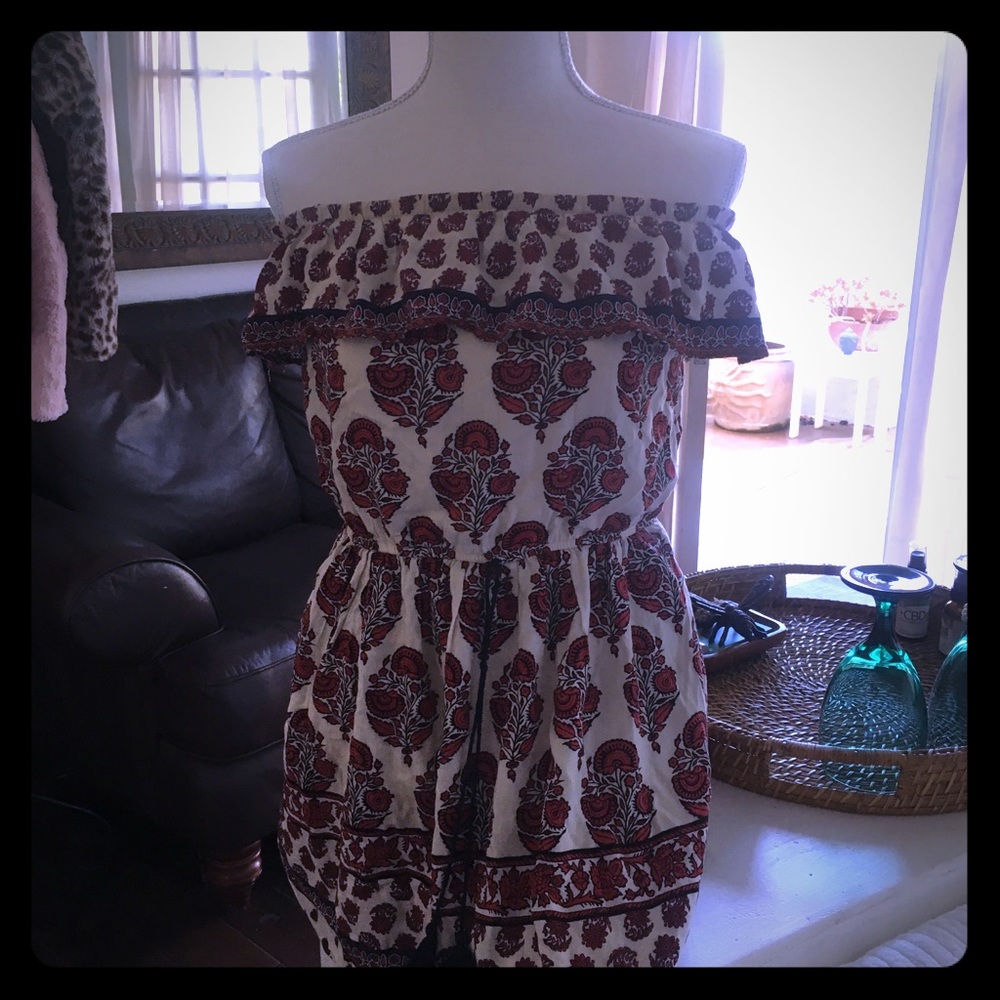 Bohemian strapless dress with adjustable waist
